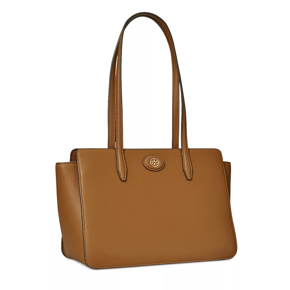 Tory Burch Small Robinson Pebbled Tote, Brown (NWT)